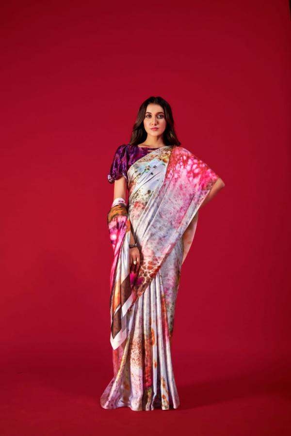 Rajpath Alexa Printed Wear Satin Crepe Saree Collection